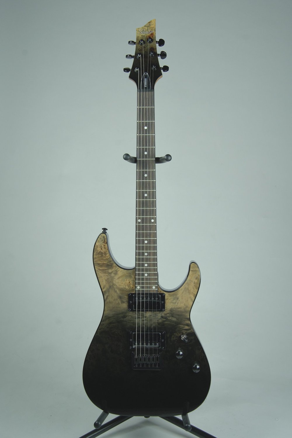 Schecter C-1 Standard Electric Guitar Black Fade Burst Burl